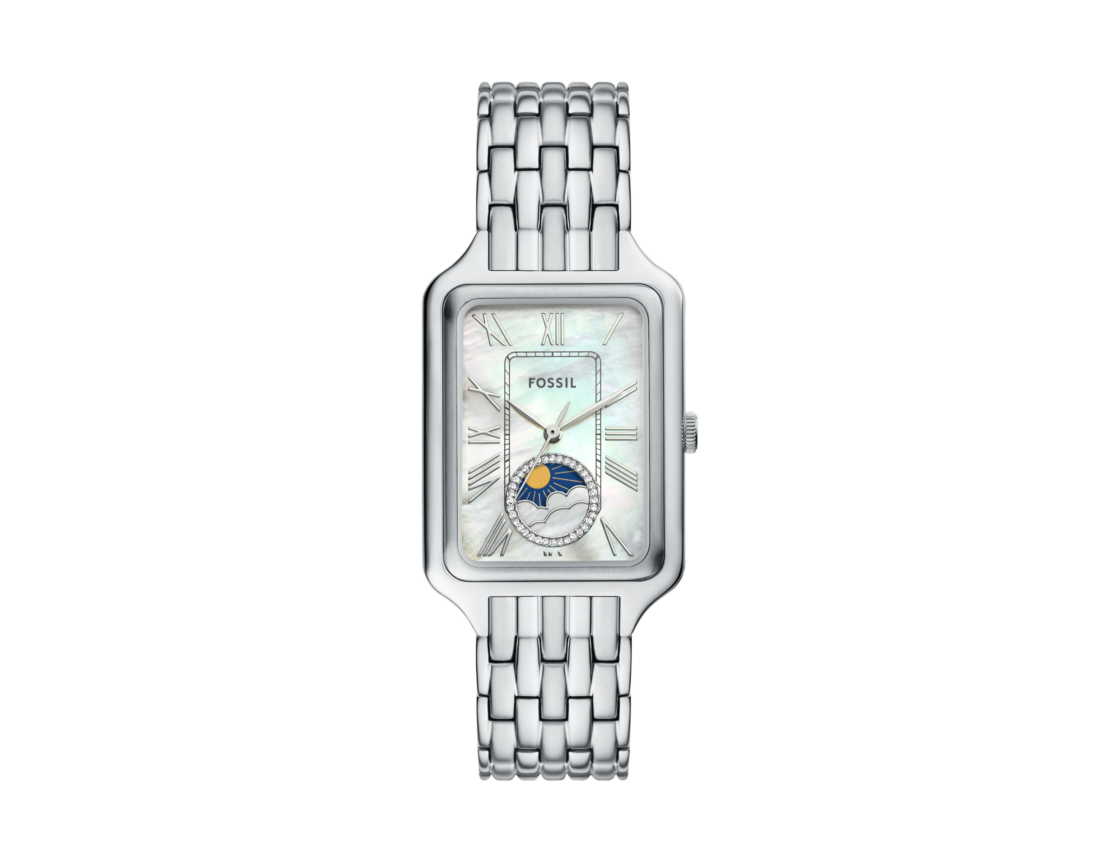 Raquel 29mm Sun Moon Multifunction Stainless Steel Watch