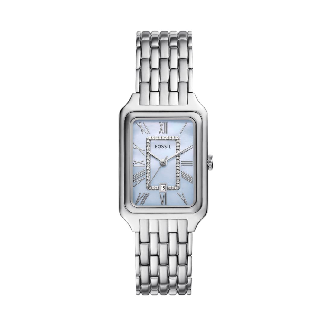 Fossil Womens Raquel ThreeHand Date Stainless Steel Watch  Silver
