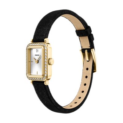 Raquel Two-Hand Black Velvet Watch