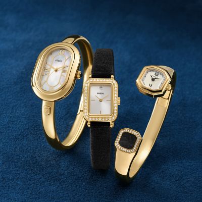 Raquel Two-Hand Black Velvet Watch