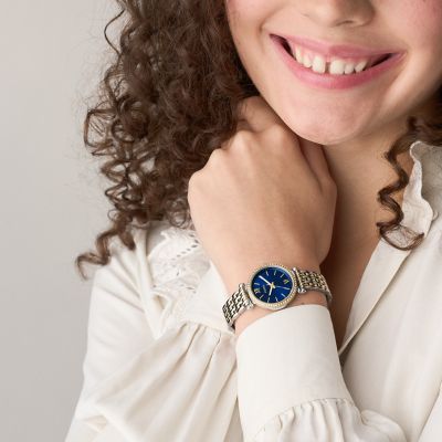 Carlie Three-Hand Two-Tone Stainless Steel Watch