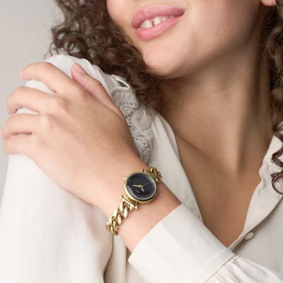 Carlie Three-Hand Gold-Tone Stainless Steel Watch