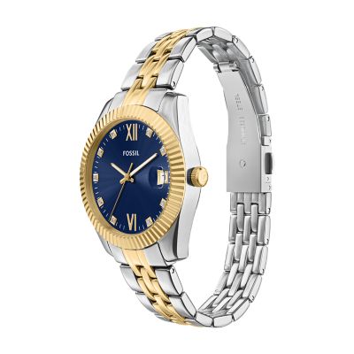 Fossil Women\'s Scarlette Two-Tone Stainless Steel Bracelet Watch 32mm Scarlette Three-Hand Two-Tone Stainless Steel Watch - ES5443  main image 3