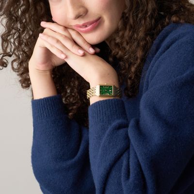 Raquel Three-Hand Gold-Tone Stainless Steel Watch