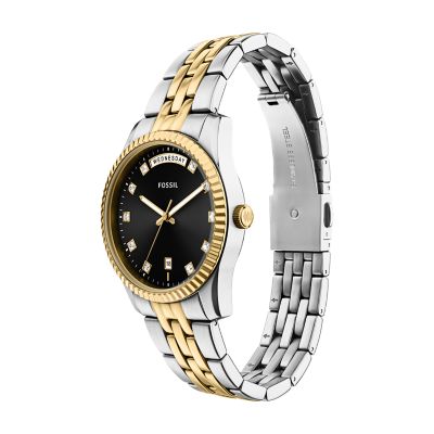 Scarlette Three-Hand Day-Date Two-Tone Stainless Steel Watch 