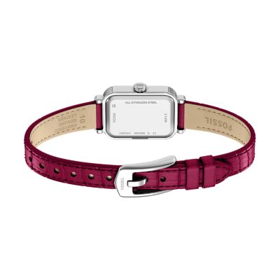 Raquel Mini Two-Hand Pink Leather Watch - ES5466 - Fossil display picture 2