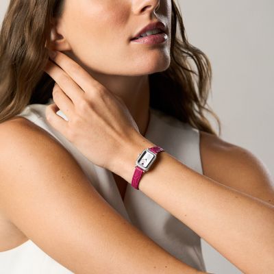 Raquel Mini Two-Hand Pink Leather Watch