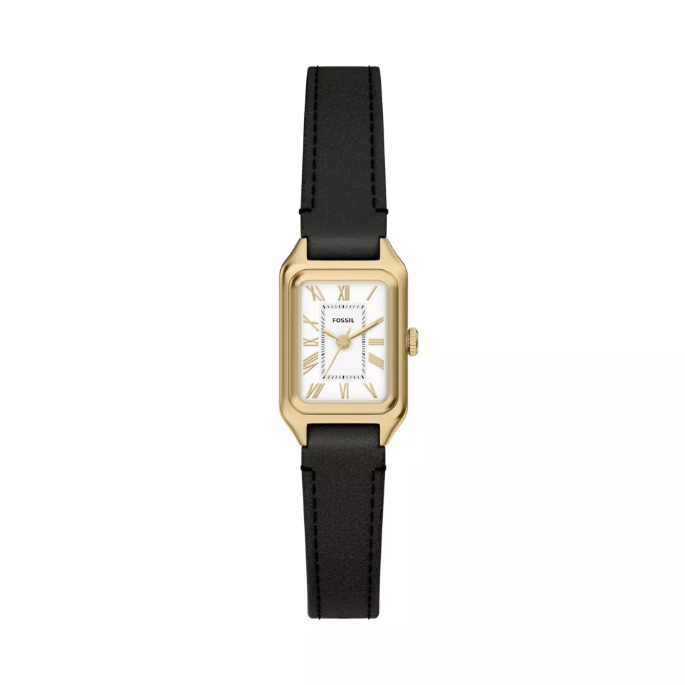 Raquel Mini 18mm Three-Hand Black Leather Watch