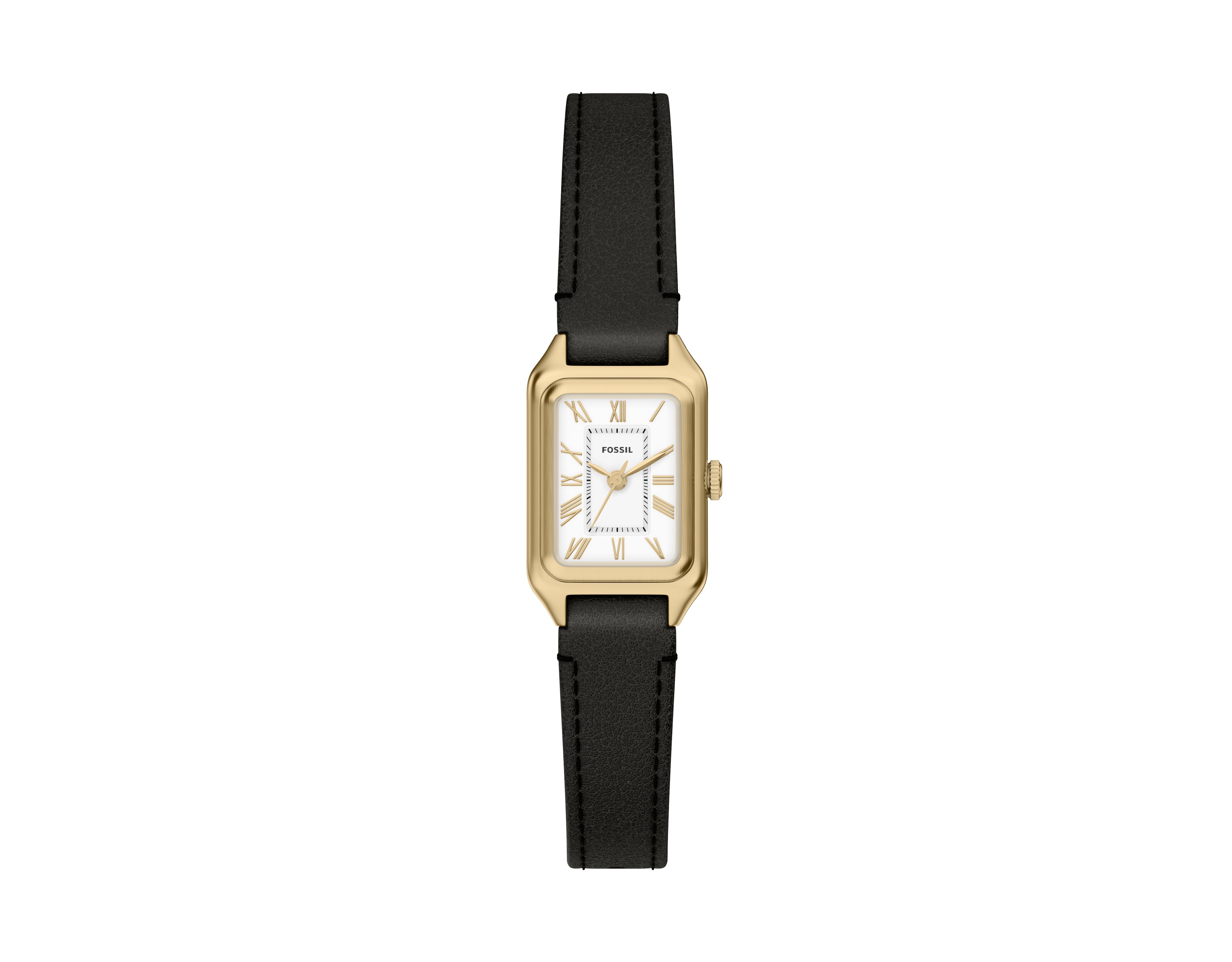 Raquel Mini 18mm Three-Hand Black Leather Watch