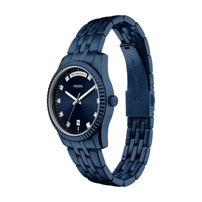 Scarlette Three-Hand Navy Stainless Steel Watch