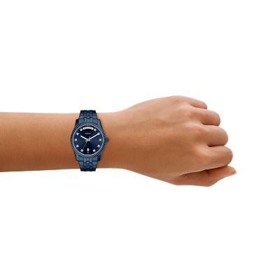 Scarlette Three-Hand Navy Stainless Steel Watch