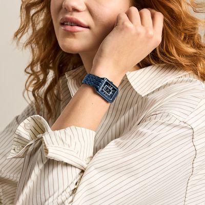 Raquel Three-Hand Navy Stainless Steel Watch
