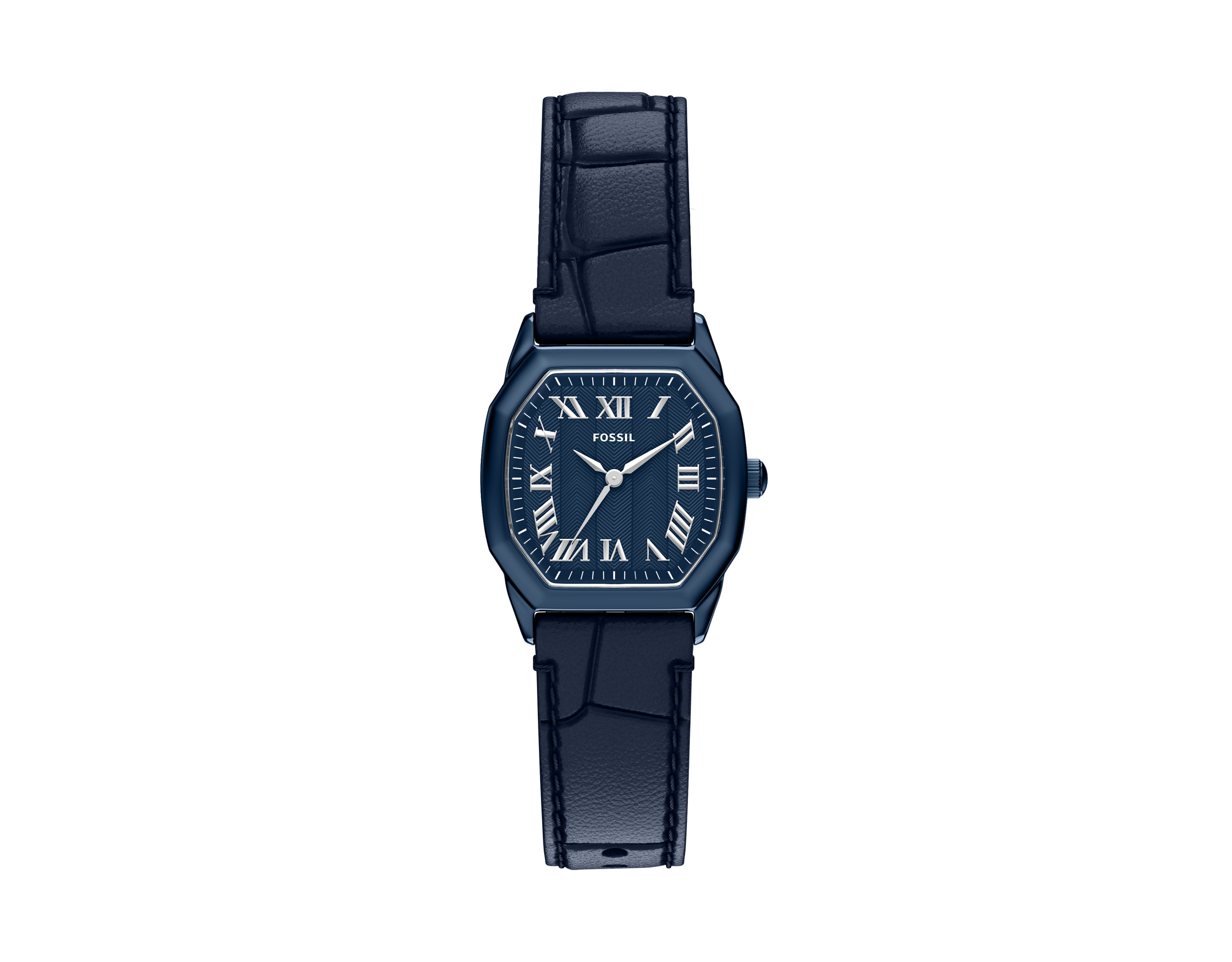 Harlow 27mm Three-Hand Navy Leather Watch