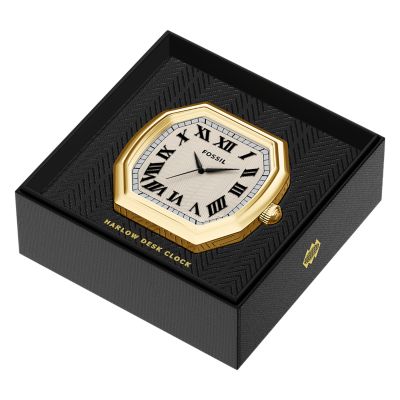 Harlow Three-Hand Gold-Tone Alloy Desk Clock