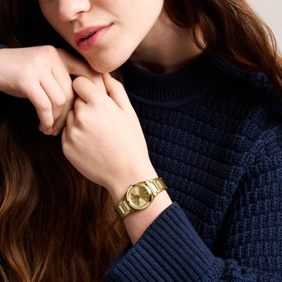 Everett 27mm Three-Hand Gold-Tone Stainless Steel Watch