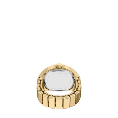 Watch Ring 15mm Two-Hand Gold-Tone Stainless Steel