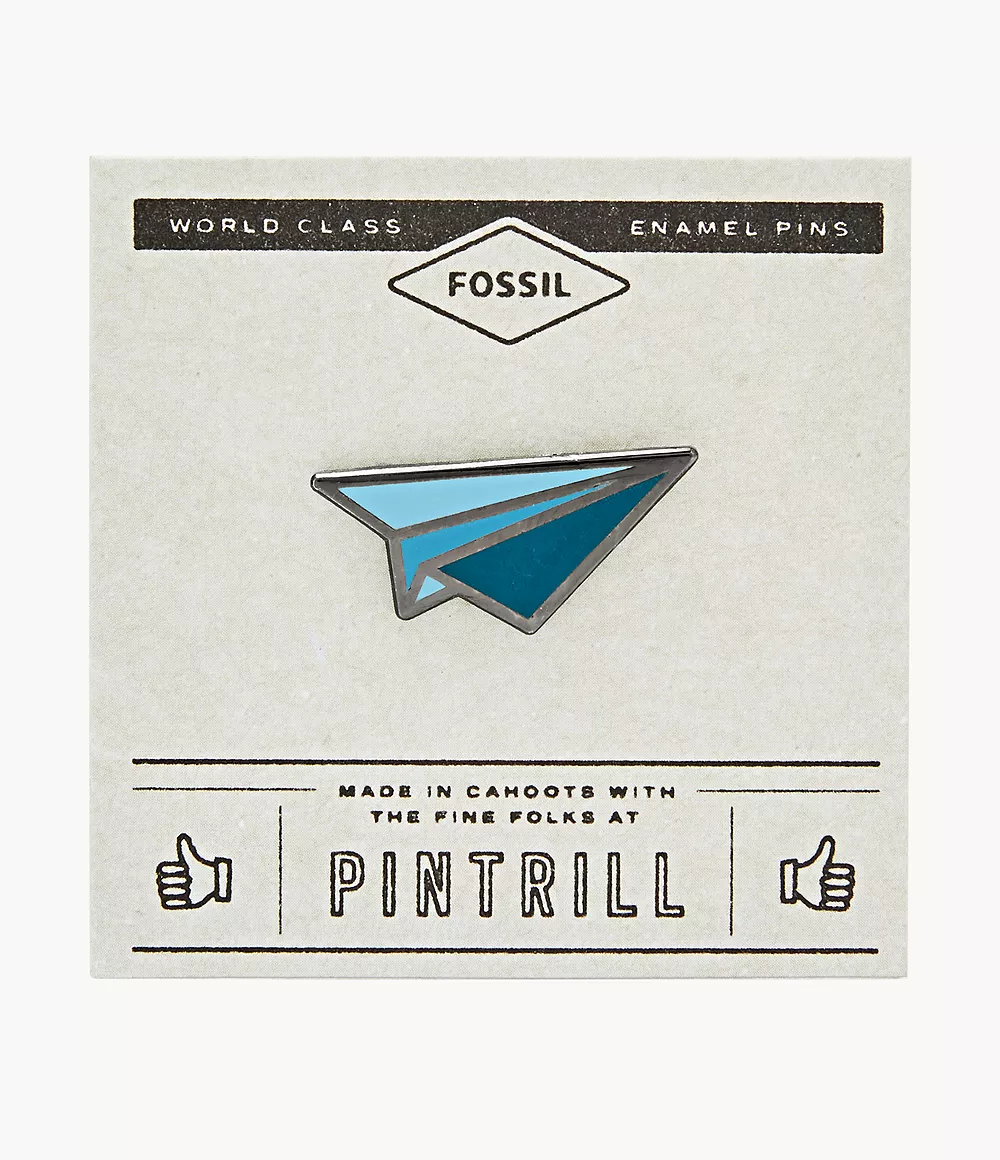 Fossil Unisex Pintrill® x Fossil Anstecker Blue Paper Plane