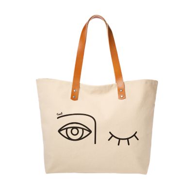 fossil canvas tote