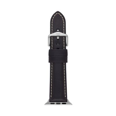 black leather band watches