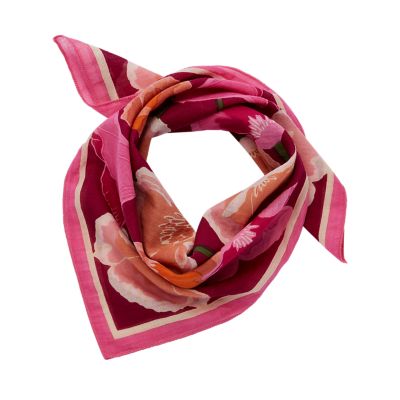 Fossil Femmes Bandana fleuri -Orange Rose