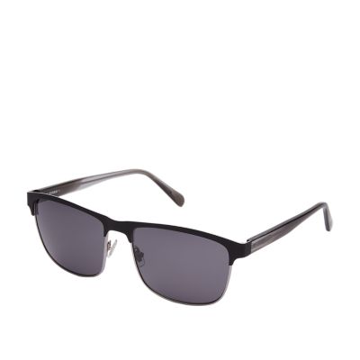 Rectangle metal frame classic aviator sunglasses