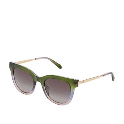 おもち　レディース　BLK S Dalia Rounded Square Sunglasses - FOS21694N79O - Fossil