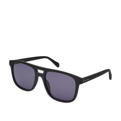 Fossil Homme Lunettes de soleil rectangulaires Bronson -Noir
