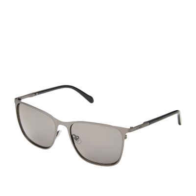 Rectangle metal frame classic aviator sunglasses