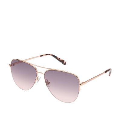 Gold Metal Star Pilot Sunglasses For Women And Men Pink Gradient