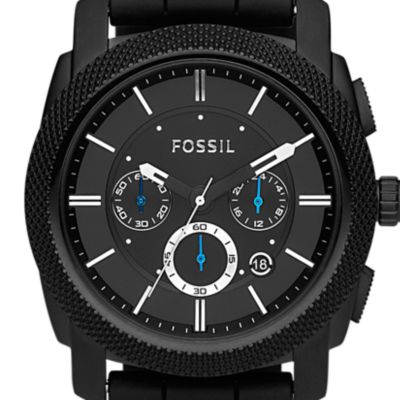 Machine Chronograph Black Silicone Watch