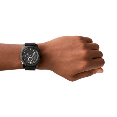 Machine Chronograph Black Silicone Watch - FS4487 - Fossil