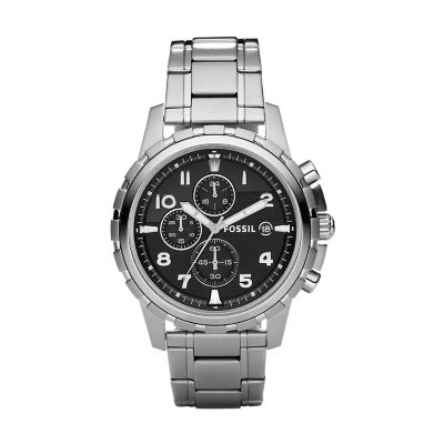 Fossil dean chronograph on sale black dial men's watch