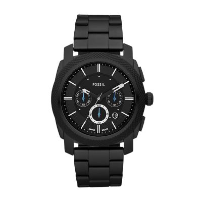 Montre Chronographe Machine En Acier Inoxydable Noir