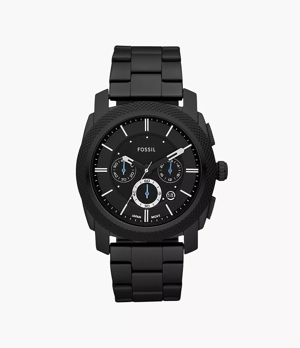Machine Chronograph Black Stainless Steel Watch - FS4552IE - Fossil