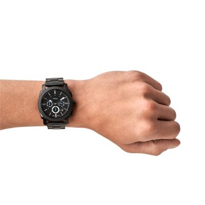 Fossil watch outlet black metal strap