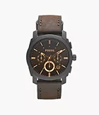 Machine Mid-Size Chronograph Brown Leather Watch