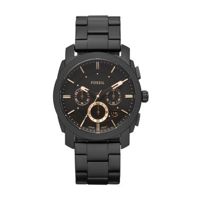 all black fossil watch men's