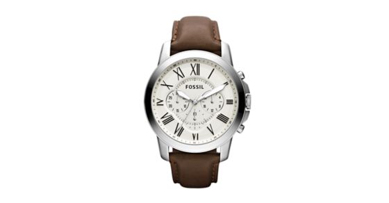Fossil Grant Leather Watch Brown – LYYB