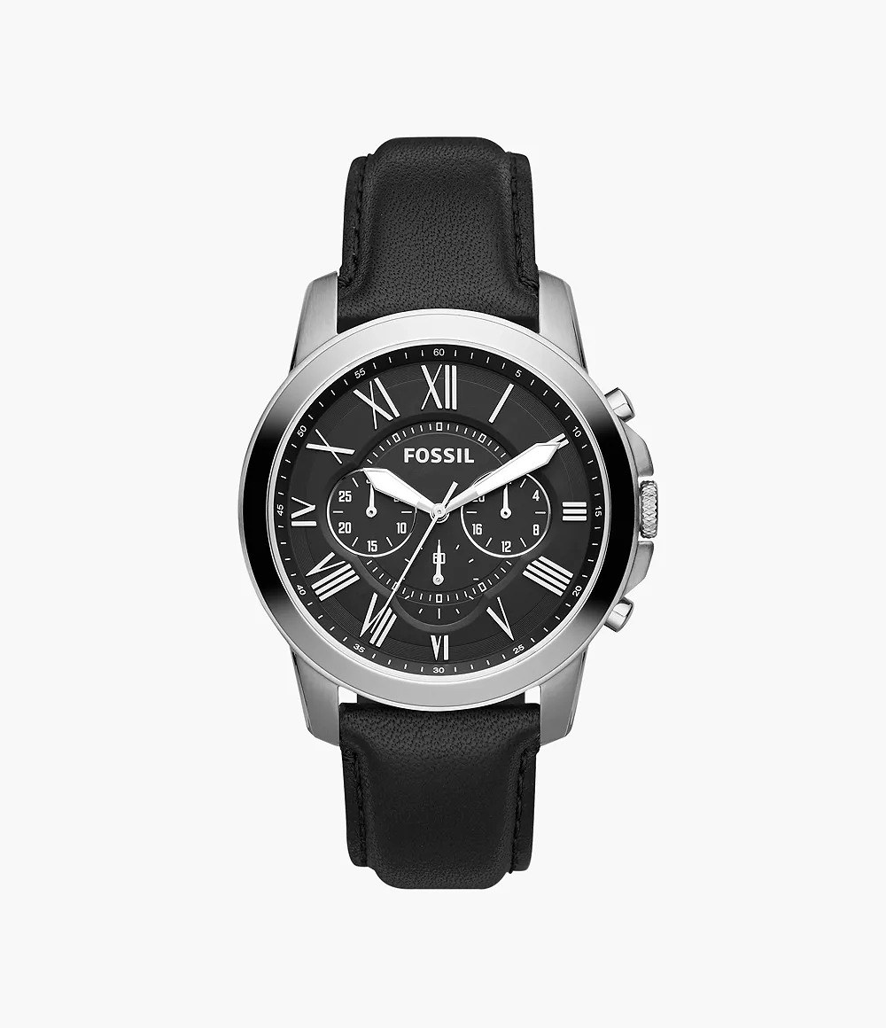 Image of Grant Chronograph Black Leather Watch
