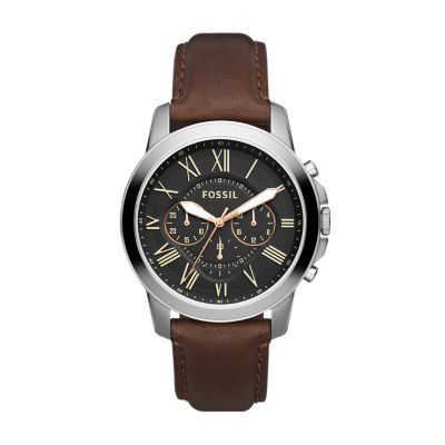 Grant Chronograph Brown Leather Watch - FS4813 - Fossil