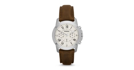 Grant Chronograph Brown Leather Watch - Fossil