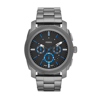 Montre Machine chronographe en acier inoxydable Gris anthracite