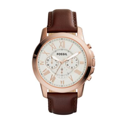 Grant Chronograph Brown Leather Watch - FS4813 - Fossil