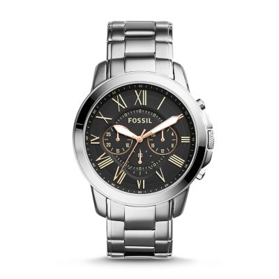 Grant Chronograph Stainless Steel Watch - Fossil