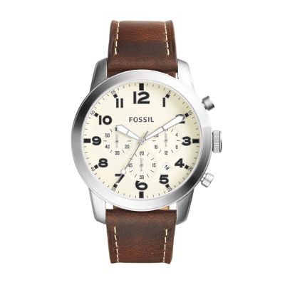 Pilot 54 Chronograph Dark Brown Watch - Fossil