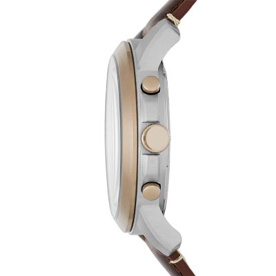 fossil fs5151 grant chronograph leather watch
