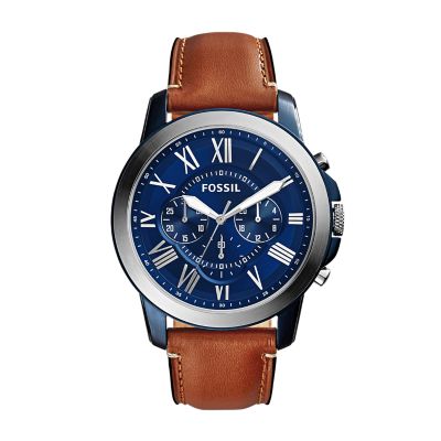 Light Watch Grant Chronograph - Brown - Leather Fossil FS5151