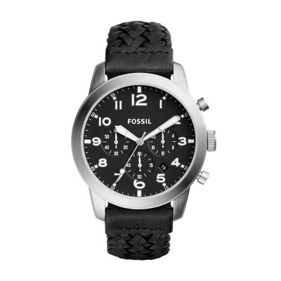 Pilot 54 Chronograph Black Leather Watch
