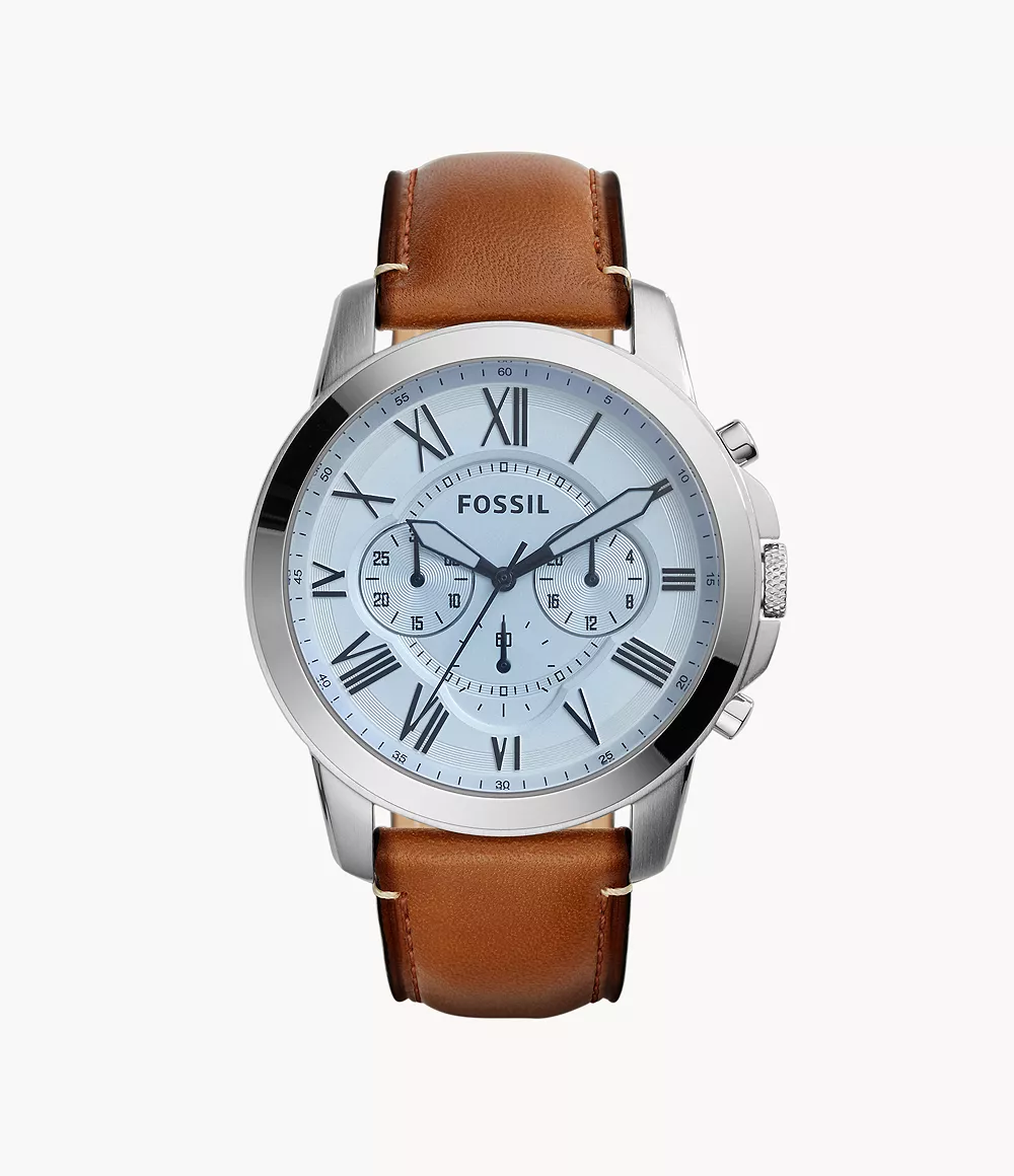 Grant Chronograph Light Brown Leather Watch - FS5151 - Fossil