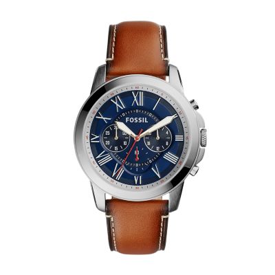 Grant Chronograph Light Brown Leather Watch FS5210 Fossil